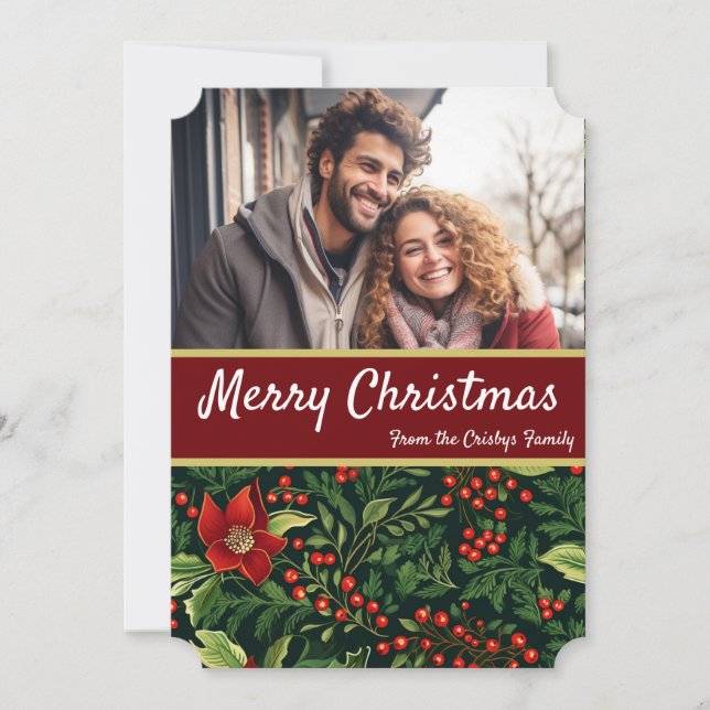 Weihnachtsberries Feiertagskarte (Vorderseite)