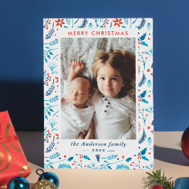 Weihnachtsberries Foto in Aquarellfarben Feiertagskarte