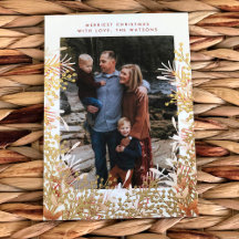 Weihnachtsberries Foto Rahmen für Gold und Aquarel