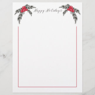 Weihnachtsberries Happy Holidays Letterhead