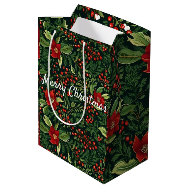 Weihnachtsberries Mittlere Geschenktüte (Rückseite Schrägansicht)
