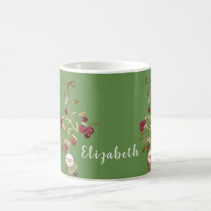 Weihnachtsberries & Ornament Personalisiert Kaffeetasse
