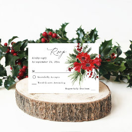 Weihnachtsberries & Pine Red Floral4B UAWG RSVP Karte