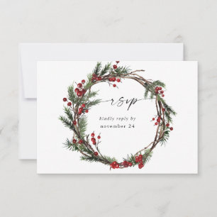 Weihnachtsberries & Pine w UAWG Kranz RSVP Karte