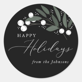 Weihnachtsberries-Sticker Runder Aufkleber