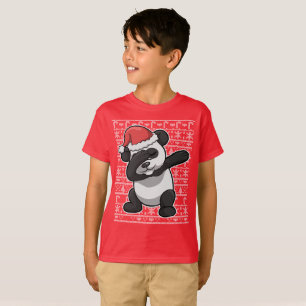 Weihnachtsbetupfender Panda-Bärn-Klecks T-Shirt