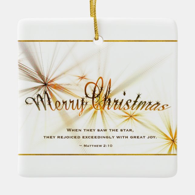 Weihnachtsbibel Verse Modernes Design Personalisie Keramikornament (Vorderseite)