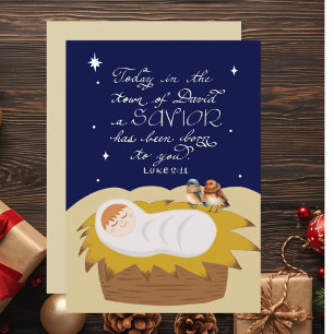 Weihnachtsbibelvers Lukas Modern Personalisiert Feiertagskarte