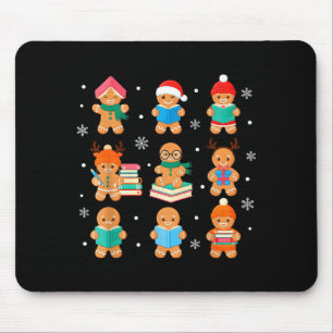 Weihnachtsbibliothek Lebkuchenmann Bücher Liebhabe Mousepad