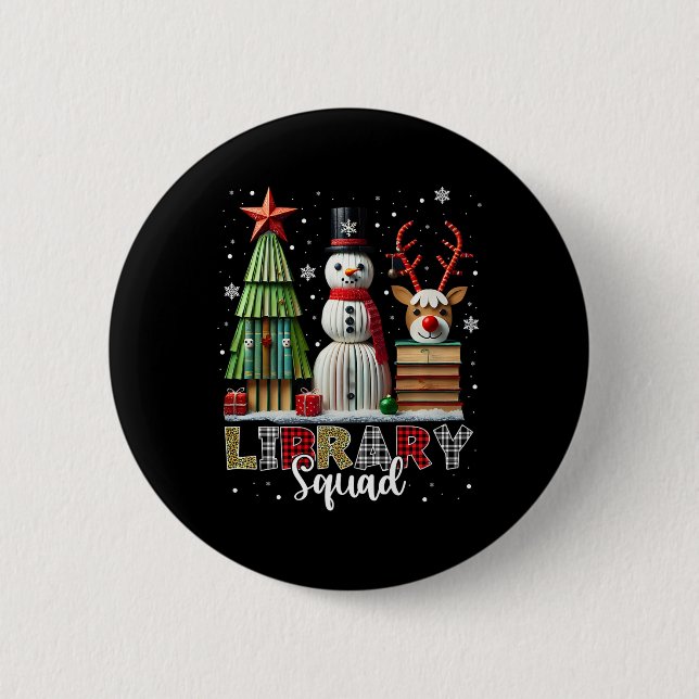 Weihnachtsbibliotheken Weihnachtsbaum Snowman Rein Button (Vorderseite)