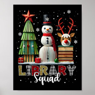 Weihnachtsbibliotheken Weihnachtsbaum Snowman Rein Poster