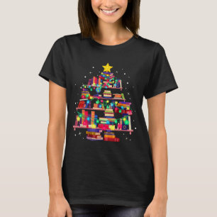 Weihnachtsbibliotheksbaum Liebe Lesen Bücher Nerd T-Shirt