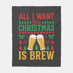 Weihnachtsbier Alles was ich will ist Bier Fleecedecke