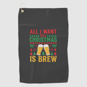 Weihnachtsbier, alles was ich will ist Gebräu Golfhandtuch