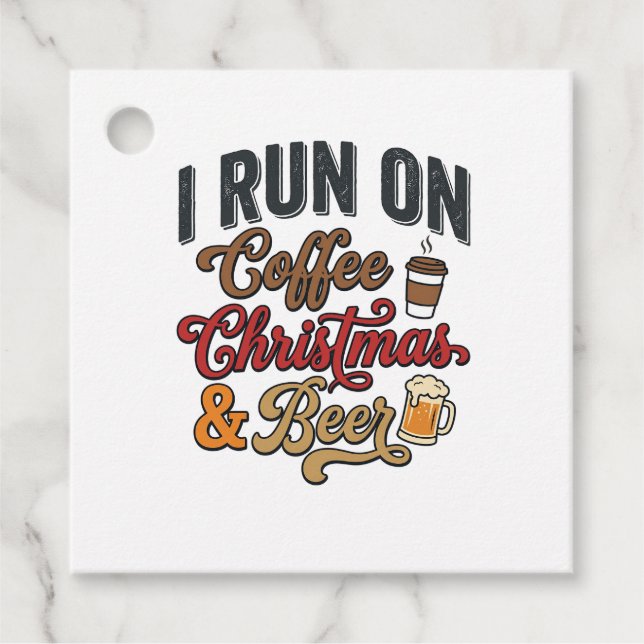 Weihnachtsbier-Feier-Abend-Design Geschenkanhänger (Vorderseite)