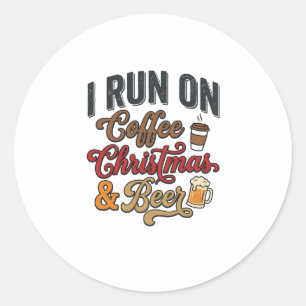 Weihnachtsbier-Feierabend-Design Runder Aufkleber