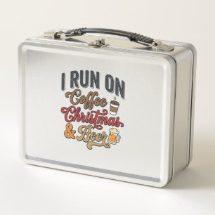 Weihnachtsbier-Feiertags-Kaffee-Trink-Design Metall Brotdose