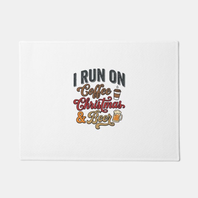 Weihnachtsbier-Feiertags-Kaffeetrink-Design Fußmatte (Vorderseite)