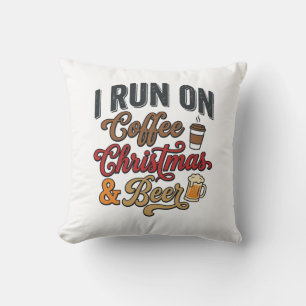 Weihnachtsbier-Feiertags-Kaffeetrink-Design Kissen