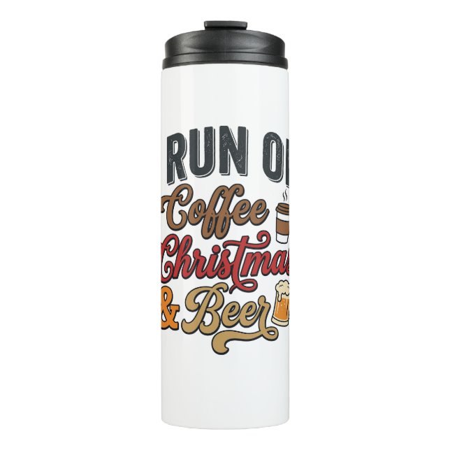 Weihnachtsbier-Feiertags-Kaffeetrink-Design Thermosbecher (Vorderseite)