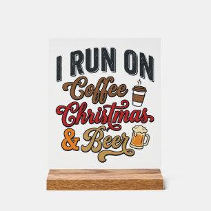 Weihnachtsbier-Feiertags-Trinkdesign für Kaffee Acrylschild