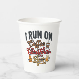 Weihnachtsbier-Feiertags-Trinkdesign für Kaffee Pappbecher
