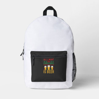 Weihnachtsbier Feiertags Trinken Bedruckter Rucksack