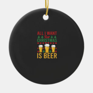 Weihnachtsbier Feiertags Trinken Keramik Ornament