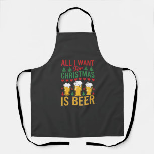 Weihnachtsbier Feiertags Trinken Schürze