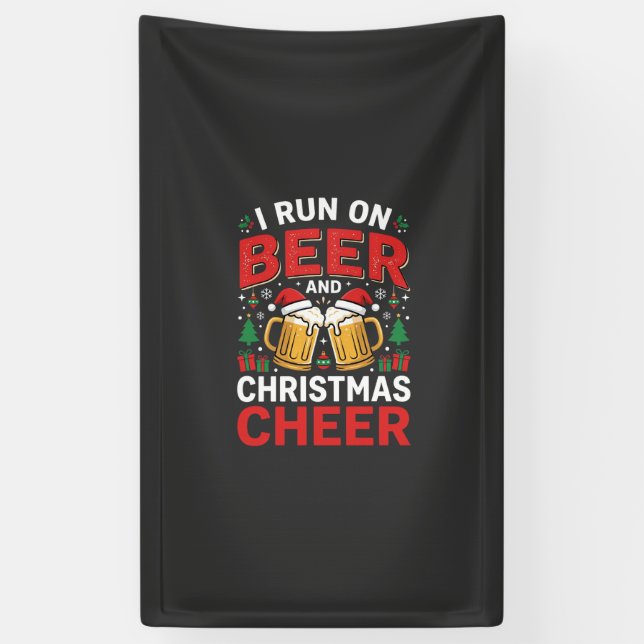 Weihnachtsbier Freuden Festtags Trinken Banner (Vertikal)