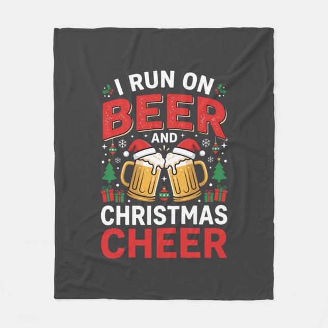 Weihnachtsbier Freuden Festtags Trinken Fleecedecke (Vorderseite)