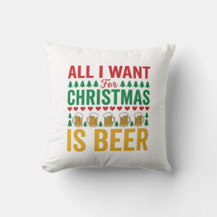 Weihnachtsbier Lustiges Weihnachts-Trinkdesign Kissen