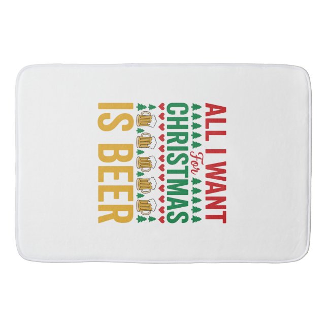 Weihnachtsbier Lustiges Weihnachtsgetränkedesign Badematte (Vorderseite)