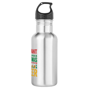Weihnachtsbier Lustiges Weihnachtsgetränkedesign Edelstahlflasche