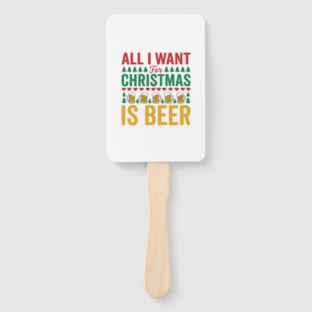 Weihnachtsbier Lustiges Weihnachtsgetränkedesign Fächer (Vorderseite)