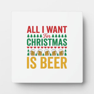 Weihnachtsbier Lustiges Weihnachtsgetränkedesign Fotoplatte