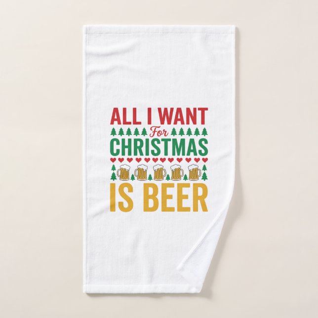 Weihnachtsbier Lustiges Weihnachtsgetränkedesign Handtuch (Handtuch)