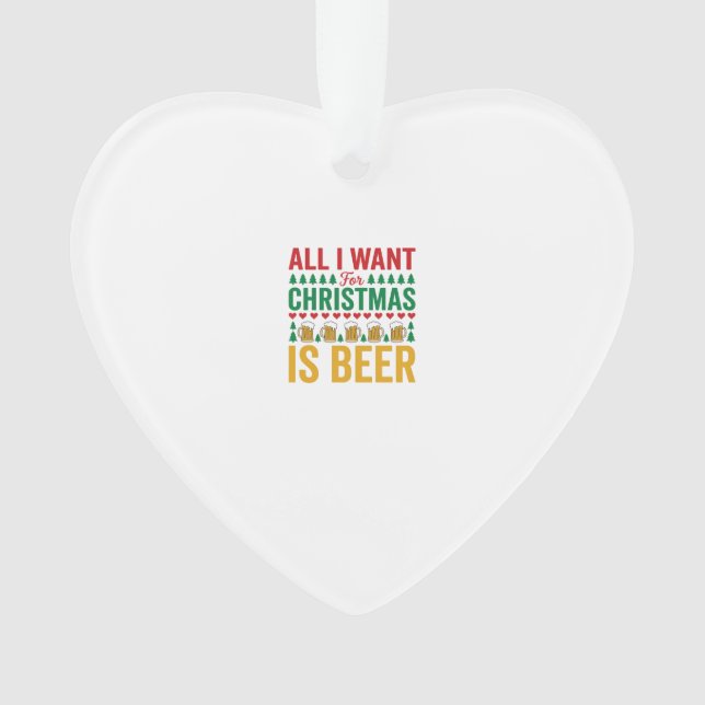 Weihnachtsbier Lustiges Weihnachtsgetränkedesign Ornament (Vorderseite)