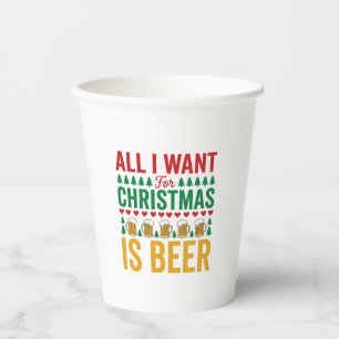 Weihnachtsbier Lustiges Weihnachtsgetränkedesign Pappbecher
