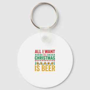 Weihnachtsbier Lustiges Weihnachtsgetränkedesign Schlüsselanhänger