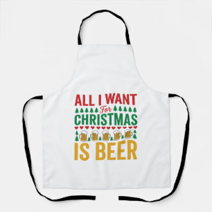 Weihnachtsbier Lustiges Weihnachtsgetränkedesign Schürze