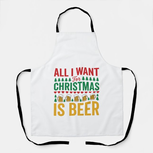 Weihnachtsbier Lustiges Weihnachtsgetränkedesign Schürze (Vorderseite)
