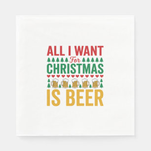 Weihnachtsbier Lustiges Weihnachtsgetränkedesign Serviette