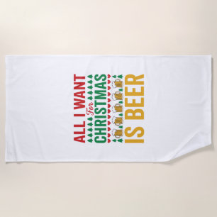 Weihnachtsbier Lustiges Weihnachtsgetränkedesign Strandtuch