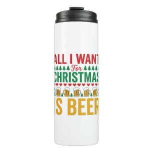 Weihnachtsbier Lustiges Weihnachtsgetränkedesign Thermosbecher
