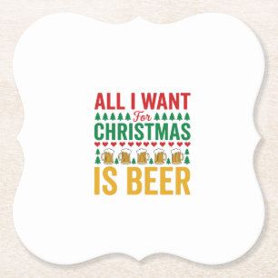 Weihnachtsbier Lustiges Weihnachtsgetränkedesign Untersetzer