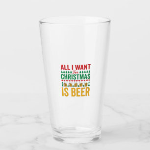 Weihnachtsbier Lustiges Weihnachtstrinken Design Glas