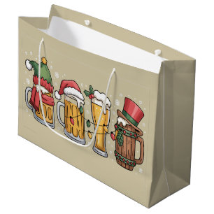 Weihnachtsbier Trinker Geschenk Party Geist  Große Geschenktüte