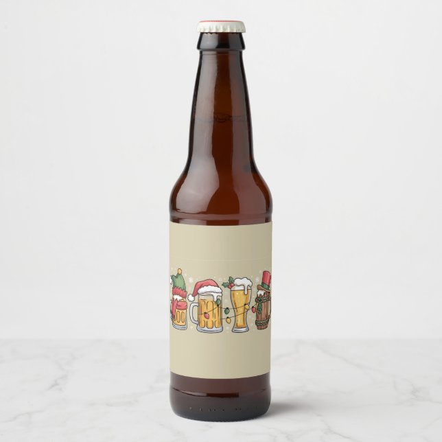 Weihnachtsbiere Trinken Lover Geschenk Party Geist Bierflaschenetikett (Vorderseite)