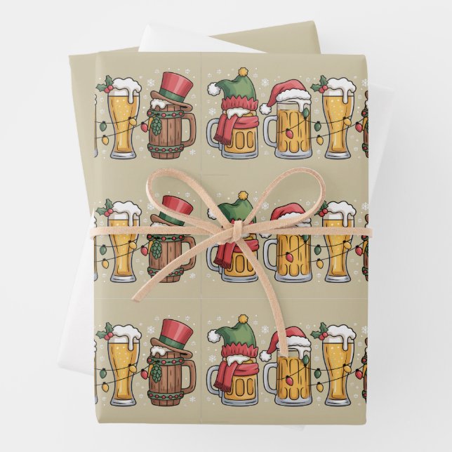 Weihnachtsbiere Trinken Lover Geschenk Party Geist Geschenkpapier Set (Beispiel)